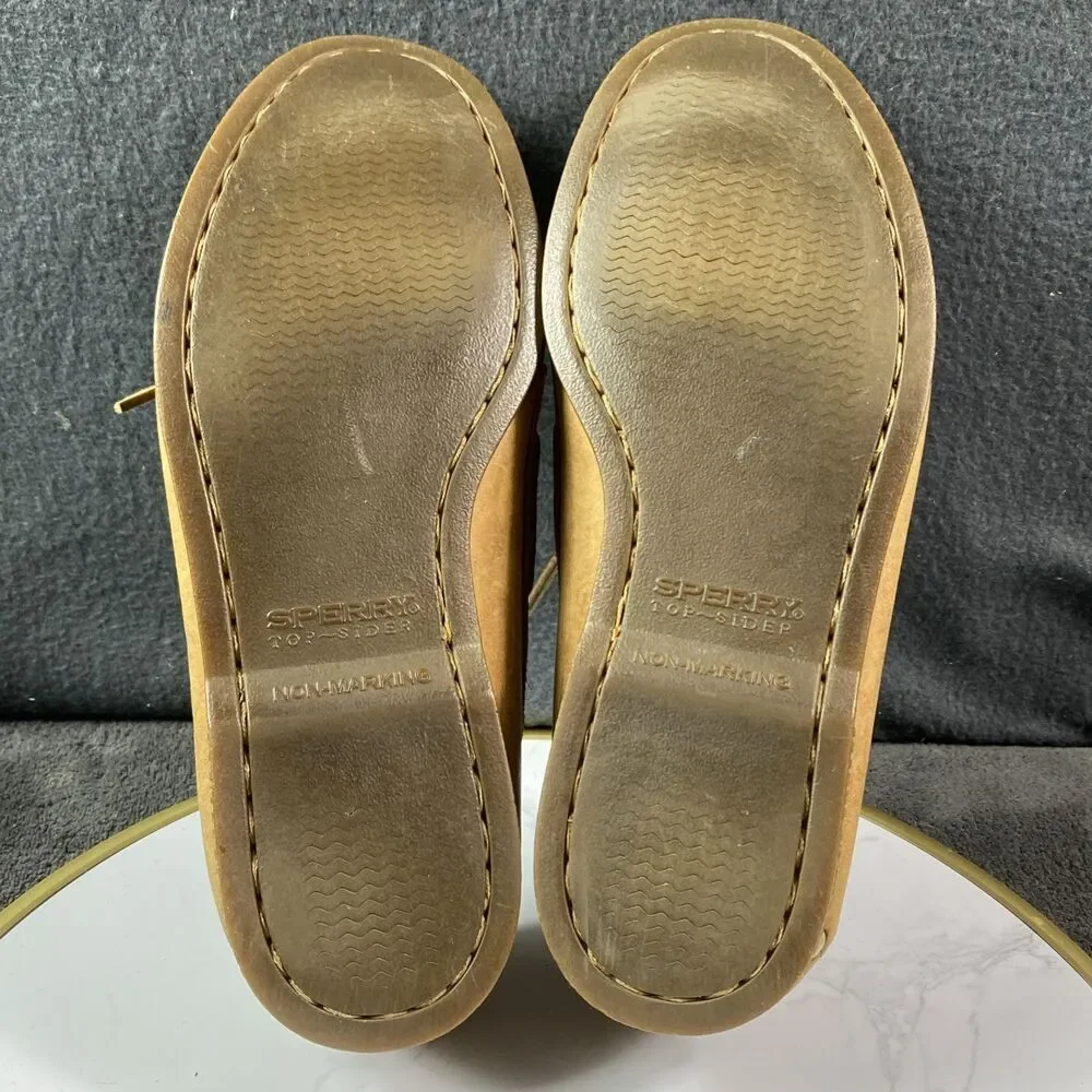 Sperry Top Sider Loafer Sahara Men's Size 9 US Brown Leather Lace Up Loafer Logo